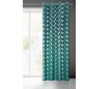 Eurofirany Chill Velvet Curtain Turquoise with Silver Sequin Pattern Eyelets 1 Piece Velvet Curtain Opaque Magnificent Elegance Patterned Modern for Living Room Bedroom 140 x 250 cm