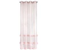 Eurofirany Curtain Glitter Smooth Transparent 8 Eyelets Transparent Elegant Glamour Bedroom Living Room Lounge, Pink, 140 x 250 cm