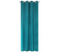Eurofirany Curtain Smooth Textured Pattern Trend Eyelets Elegant Glamour Bedroom Living Room Turquoise 135 x 250 cm