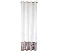 Eurofirany curtain, smooth, transparent eyelets, 140 x 250 cm, curtains, transparent, elegant, glamour, bedroom, living room, lounge, white + powder.
