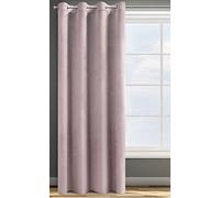 Eurofirany Design91 ROSA Soft Plain Opaque Velvet Curtain with Eyelets - 1 Unit, Fluffy Panel Drape Classic Glamour Elegant Living Room Bedroom, W55 x L98, Antique Pink