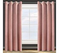 Eurofirany Design91 ROSA Soft Plain Opaque Velvet Curtain with Eyelets - 1 Unit, Fluffy Panel Drape Classic Glamour Elegant Living Room Bedroom, W55 x L98, Dark Pink