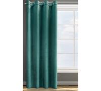 Eurofirany Design91 ROSA Soft Plain Opaque Velvet Curtain with Eyelets - 1 Unit, Fluffy Panel Drape Classic Glamour Elegant Living Room Bedroom, W55 x L98, Dark Turquoise