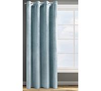 Eurofirany Design91 ROSA Soft Plain Opaque Velvet Curtain with Eyelets - 1 Unit, Fluffy Panel Drape Classic Glamour Elegant Living Room Bedroom, W55 x L98, Sea