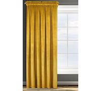 Eurofirany Design91 ROSA Soft Plain Opaque Velvet Curtain with Rufflette Tape For Rail - 1 Unit, Fluffy Panel Drape Classic Glamour Elegant Living Room, Bedroom, W53 x L118, Black
