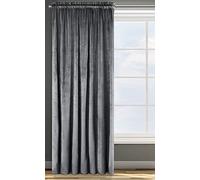 Eurofirany Design91 ROSA Soft Plain Opaque Velvet Curtain with Rufflette Tape For Rail - 1 Unit, Fluffy Panel Drape Classic Glamour Elegant Living Room, Bedroom, W55 x L106, Dark Turquoise