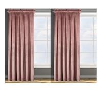 Eurofirany Design91 ROSA Soft Plain Opaque Velvet Curtain with Tape For Rail - 1 Unit, Fluffy Panel Drape Classic Glamour Elegant Living Room, Bedroom, W53 x L118, Dark Pink (Pack of 2)