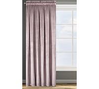 Eurofirany Design91 ROSA Soft Plain Opaque Velvet Curtain with Tape For Rail - 1 Unit, Fluffy Panel Drape Classic Glamour Elegant Living Room, Bedroom, W53 x L118, Dark Pink