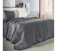 Eurofirany Exclusive Blanket Bedspread Glamour Quilt Bed Throw (SSOFIA Dark Blue, 170 x 210 cm)