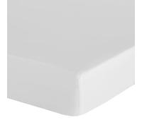 Eurofirany - Fitted Sheet 100 x 200 cm - Basic Cotton Flat Sheet with Elastic Band, Durable - for Thick Mattresses 30 cm Deep Pocket - Many Colours, White