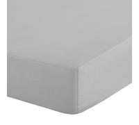Eurofirany - Fitted Sheet 100 x 200 cm - Basic Cotton Flat Sheet with Elastic Band, Durable - for Thick Mattresses 30 cm Deep Pocket - Many Colours, Silver