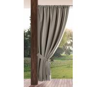 Eurofirany GARDEN Outdoor Curtain with Rod Pocket - 1 pc. Sun Protection, Privacy Screen, Windproof, Waterproof Curtain for Patio, Gazebo, Pergola, Porch, W61" x L79", Cappuccino