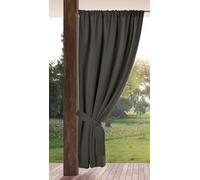 Eurofirany GARDEN Outdoor Curtain with Rod Pocket - 1 pc. Sun Protection, Privacy Screen, Windproof, Waterproof Curtain for Patio, Gazebo, Pergola, Porch, W61 x L79, Graphite
