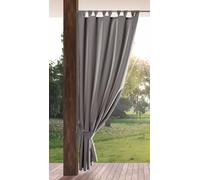 Eurofirany GARDEN Outdoor Curtain with Tab Top - 1 pc. Velcro Fastener, Sun Protection, Privacy Screen, Windproof, Waterproof Curtain for Patio, Gazebo, Pergola, Porch, W61" x L102", Dark Grey