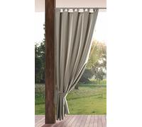 Eurofirany GARDEN Outdoor Curtain with Tab Top - 1 pc. Velcro Fastener, Sun Protection, Privacy Screen, Windproof, Waterproof Curtain for Patio, Gazebo, Pergola, Porch, W61" x L94", Cappuccino