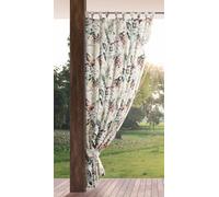 Eurofirany GARDEN Outdoor Curtain with Tab Top - 1 pc. Velcro Fastener, Sun Protection, Privacy Screen, Windproof, Waterproof Curtain for Patio, Gazebo, Pergola, Porch, W61" x L94", Grey Print