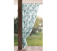 Eurofirany GARDEN Outdoor Curtain with Tab Top - 1 pc. Velcro Fastener, Sun Protection, Privacy Screen, Windproof, Waterproof Curtain for Patio, Gazebo, Pergola, Porch, W61" x L79", Green Print