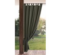 Eurofirany GARDEN Outdoor Curtain with Tab Top - 1 pc. Velcro Fastener, Sun Protection, Privacy Screen, Windproof, Waterproof Curtain for Patio, Gazebo, Pergola, Porch, W61" x L102", Graphite