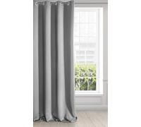 Eurofirany LOGAN Extra Long Blackout Curtain - 1 Unit. Eyelets, Light blocking, Room Darkening Bedroom Living Room, W55 x L106, Silver