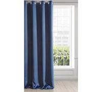 Eurofirany LOGAN Extra Long Blackout Curtain - 1 Unit. Eyelets, Light blocking, Room Darkening Bedroom Living Room, W55 x L106, Dark Blue