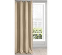 Eurofirany LOGAN Extra Long Blackout Curtain - 1 Unit. Eyelets, Light blocking, Room Darkening Bedroom Living Room, W55 x L106, Beige