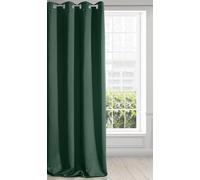 Eurofirany LOGAN Extra Long Blackout Curtain - 1 Unit. Eyelets, Light blocking, Room Darkening Bedroom Living Room, W55 x L106, Dark Green