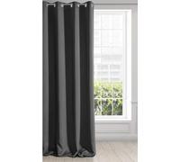 Eurofirany LOGAN Extra Long Blackout Curtain - 1 Unit. Eyelets, Light blocking, Room Darkening Bedroom Living Room, W55 x L106, Black