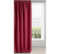 Eurofirany LOGAN Extra Long Blackout Curtain - 1 Unit Rod Pocket, Rufflette Tape, Light blocking Room Darkening Bedroom Living Room, W53 x L106, Red
