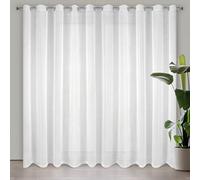 Eurofirany LUCY Voile Curtain, Sheer Curtain with Rufflette Tape - 1 Unit, Bedroom, Living Room, Kitchen, White, 200x250 cm