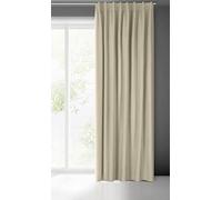 Eurofirany Madlen Velvet Curtain with Pleated Tape 1 Piece Soft Elegant Curtain 200 g/m² Elegant Smooth Plain Modern Classic Living Room Bedroom 140 x 300 cm Beige