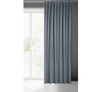 Eurofirany Madlen Velvet Curtain with Pleated Tape 1 Piece Soft Elegant Curtain 200 g/m² Elegant Smooth Plain Modern Classic Living Room Bedroom 140 x 300 cm Graphite