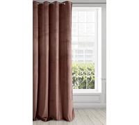 Eurofirany PIERRE Soft Plain Opaque Velvet Curtain with Eyelets - 1 Unit, Fluffy Panel Drape Classic Glamour Elegant Living Room, Bedroom, 215 g/m2, W55 x L98, Dark Pink