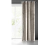 Eurofirany PIERRE Soft Plain Opaque Velvet Curtain with Eyelets - 1 Unit, Fluffy Panel Drape Classic Glamour Elegant Living Room, Bedroom, 215 g/m2, W55 x L98, Beige