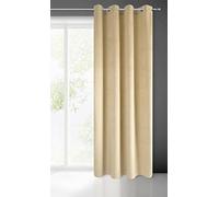 Eurofirany Soft Plain Opaque Velvet Curtain with Eyelets-1 Unit, Fluffy Panel Drape Classic Glamour Elegant Living Room, Bedroom, 215 g/m2, Metal Clay Fabric, Cappuccino, W55 x L98