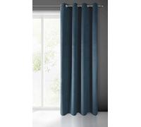 Eurofirany PIERRE Soft Plain Opaque Velvet Curtain with Eyelets - 1 Unit, Fluffy Panel Drape Classic Glamour Elegant Living Room, Bedroom, 215 g/m2, W55 x L98, Navy