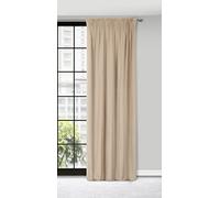 Eurofirany PIERRE Soft Plain Opaque Velvet Curtain with Rufflette Tape For Rail - 1 Unit, Fluffy Panel Drape Classic Glamour Elegant Living Room, Bedroom, 215 g/m2, W55 x L118, Cappuccino