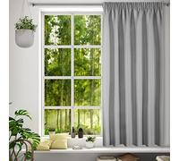 Eurofirany RITA Smooth Plain Modern Curtain with Rufflette Tape For Rail - 1 Unit, Bedroom, Living Room, Lounge, Kitchen, 140g m/2, W55 x L69, Steel Grey