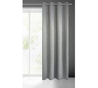 Eurofirany ROSSIE 250 g/m2 Blackout Thermal Curtain with Eyelets Opaque Modern Heat-Insulating Blackout Curtain for Teenagers' Room Living Room Bedroom 135 x 250 cm Steel