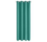 Eurofirany Smooth Blackout Blackout 8 Eyelets Soft Curtains Modern Simple Bedroom Children's Room Living Room Polyester Turquoise 135 x 250 cm