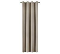 Eurofirany Smooth Blackout Blackout 8 Eyelets Soft Curtains Modern Simple Bedroom Children's Room Living Room Polyester Cappuccino 135 x 250 cm