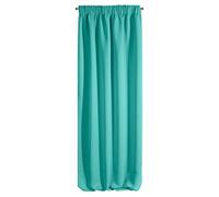 Eurofirany Smooth Blackout Blackout Ruffle Tape Soft Curtains Modern Simple Bedroom Children's Room Living Room Turquoise 135 x 270 cm
