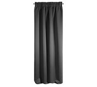 Eurofirany Smooth Blackout Blackout Ruffle Tape Soft Curtains Modern Simple Bedroom Children's Room Living Room Black 135 x 270 cm