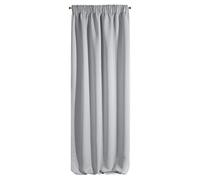 Eurofirany Smooth Blackout Blackout Ruffle Tape Soft Curtains Modern Simple Bedroom Children's Room Living Room Polyester Silver 135 x 270 cm