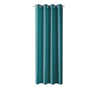 Eurofirany Smooth Blackout Blackout Ruffle Tape Soft Curtains Modern Simple Bedroom Children's Room Living Room Polyester, Petrol, 135 x 250 cm