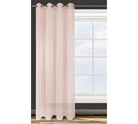 Eurofirany Smooth Transparent 8 Eyelets Soft Curtains Modern Simple Bedroom Children's Living Room, Polyester, Pink, 140X250cm
