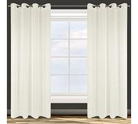 Eurofirany Smooth Transparent 8 Eyelets Soft Curtains Modern Simple Bedroom Children's Living Room, Polyester, Cream, 140X250cm