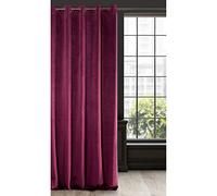 Eurofirany Soft Plain Opaque Velvet Curtain with Eyelets-1 Unit, Thick Fluffy Panel Drape Classic Glamour Elegant Living Room Bedroom, Bordeaux, W55'' x L98''