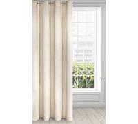 Eurofirany Soft Plain Opaque Velvet Curtain with Eyelets-1 Unit, Thick Fluffy Panel Drape Classic Glamour Elegant Living Room Bedroom, Light Beige, W55'' x L98''
