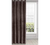 Eurofirany Soft Plain Opaque Velvet Curtain with Eyelets-1 Unit, Thick Fluffy Panel Drape Classic Glamour Elegant Living Room Bedroom, Brown, W55'' x L98''