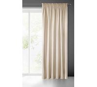 Eurofirany Soft Plain Opaque Velvet Curtain with Rufflette Tape for Rail-1 Unit, Fluffy Panel Drape Classic Glamour Elegant Living Room, Bedroom, 290 g/m2, Polyester, Beige, W55 x L106
